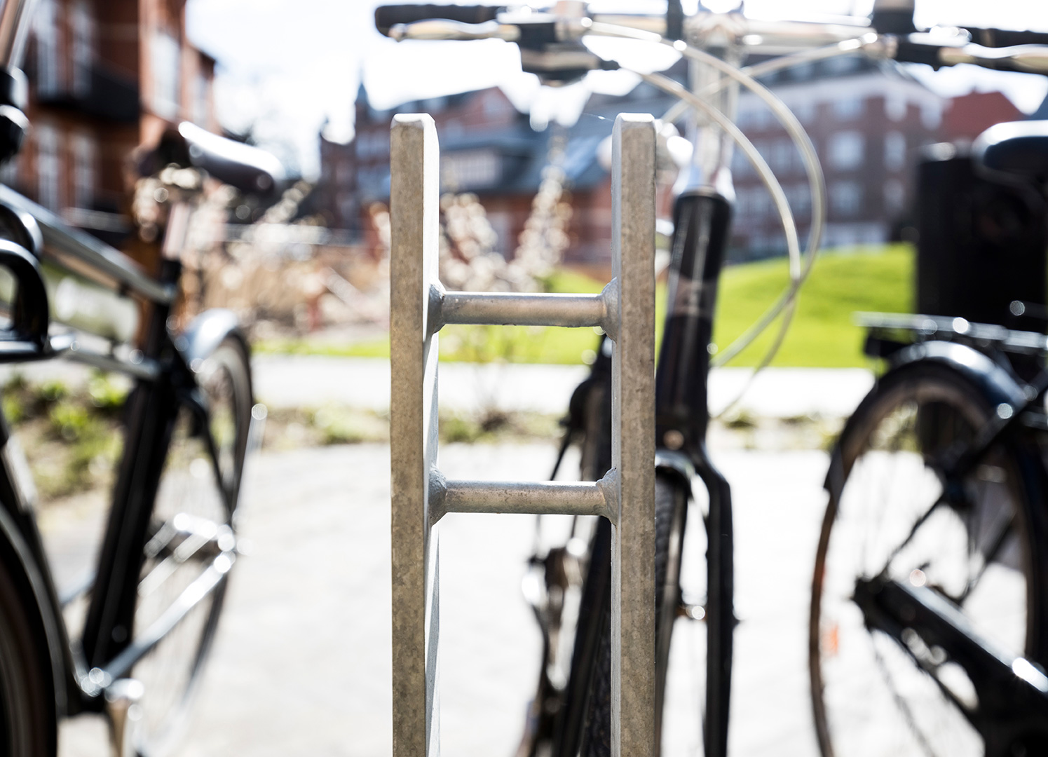 Bicycle bollard in galvanised steel