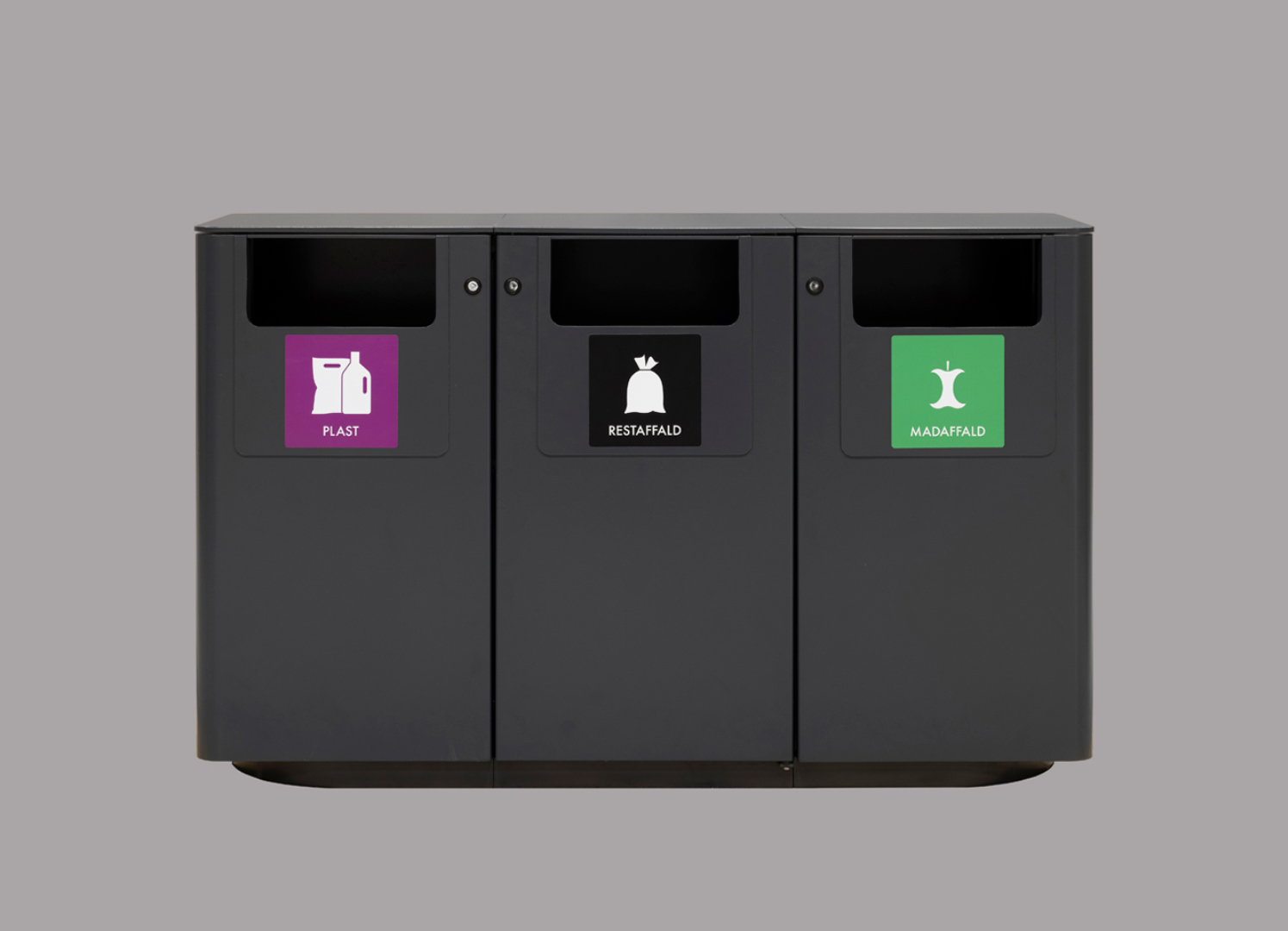 Modular recycling bin for public spaces