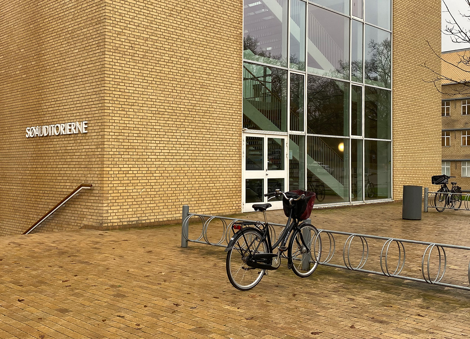 Double-sided bicycle rack at Aarhus University